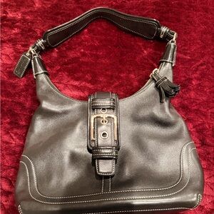 Coach Black Leather Shoulder Bag